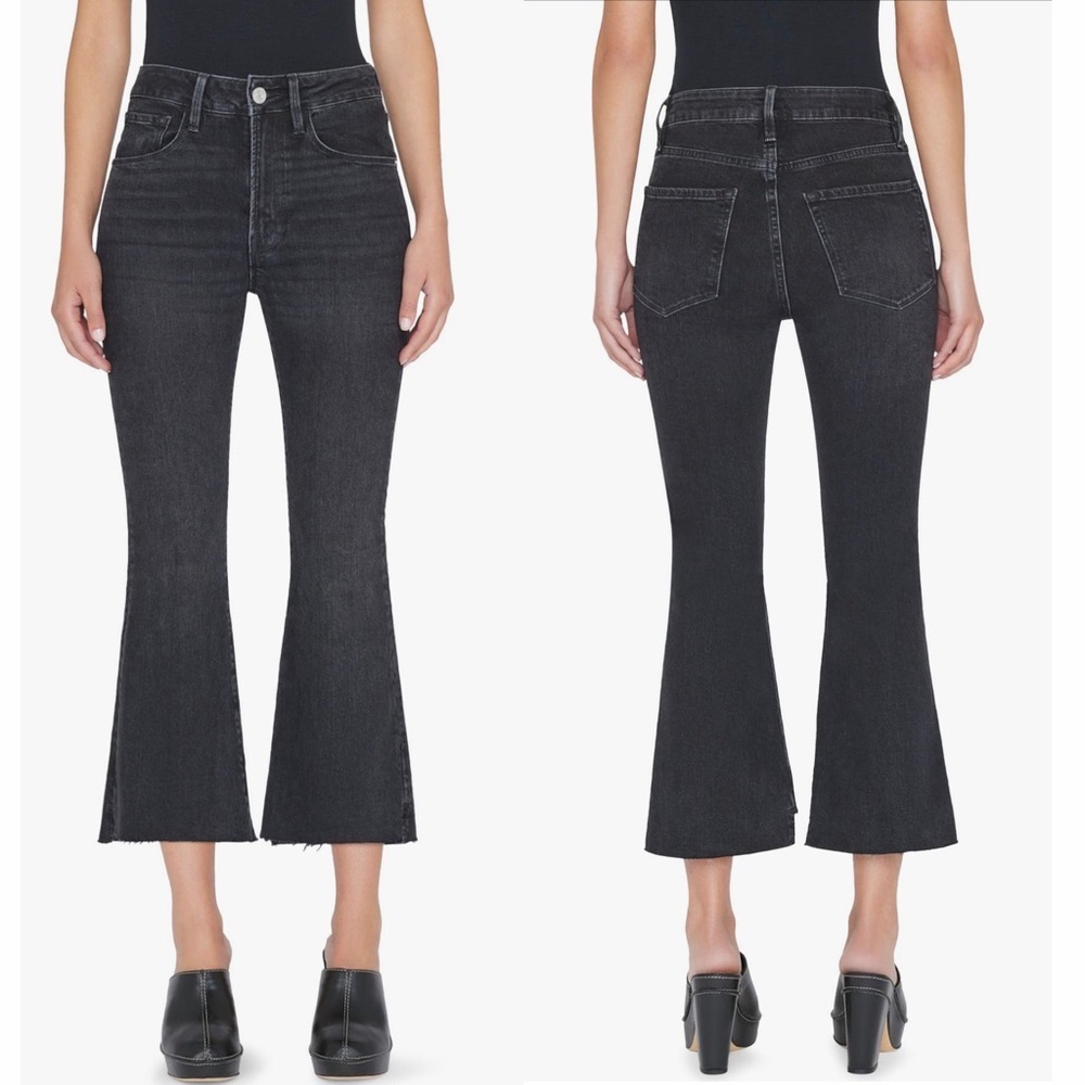 Frame Denim Le Crop High Rise Cropped Raw Edge Flared Women’s Jeans Size 26 NEW - Picture 3 of 14
